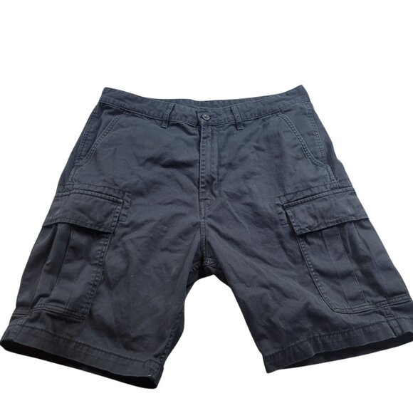 Levis Cargo Shorts Mens 34 Multi Pocket Khaki Black - Picture 1 of 6